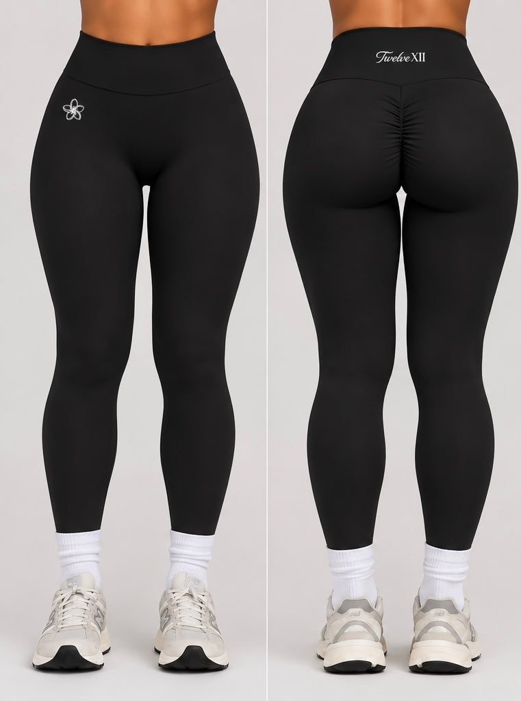 TwelveXII Lift Leggings in Teddy Brown, front and back views