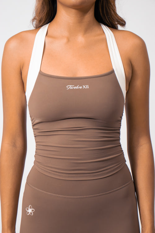TwelveXII Sculpt Tank in Teddy Brown, front view